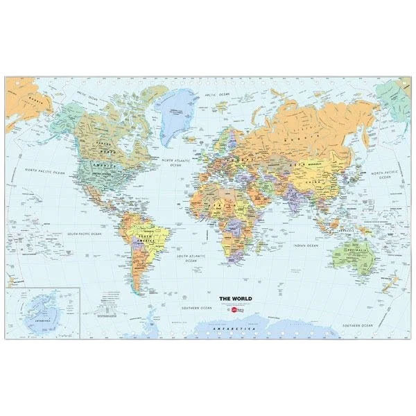 Artisan WallPops World Dry Erase Map and Marker Clean