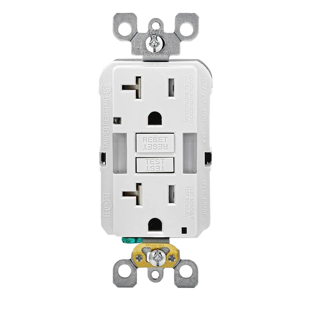 Sophisticated Leviton SmartlockPro 125V Slim GFCI Receptacle Outlet White Natural