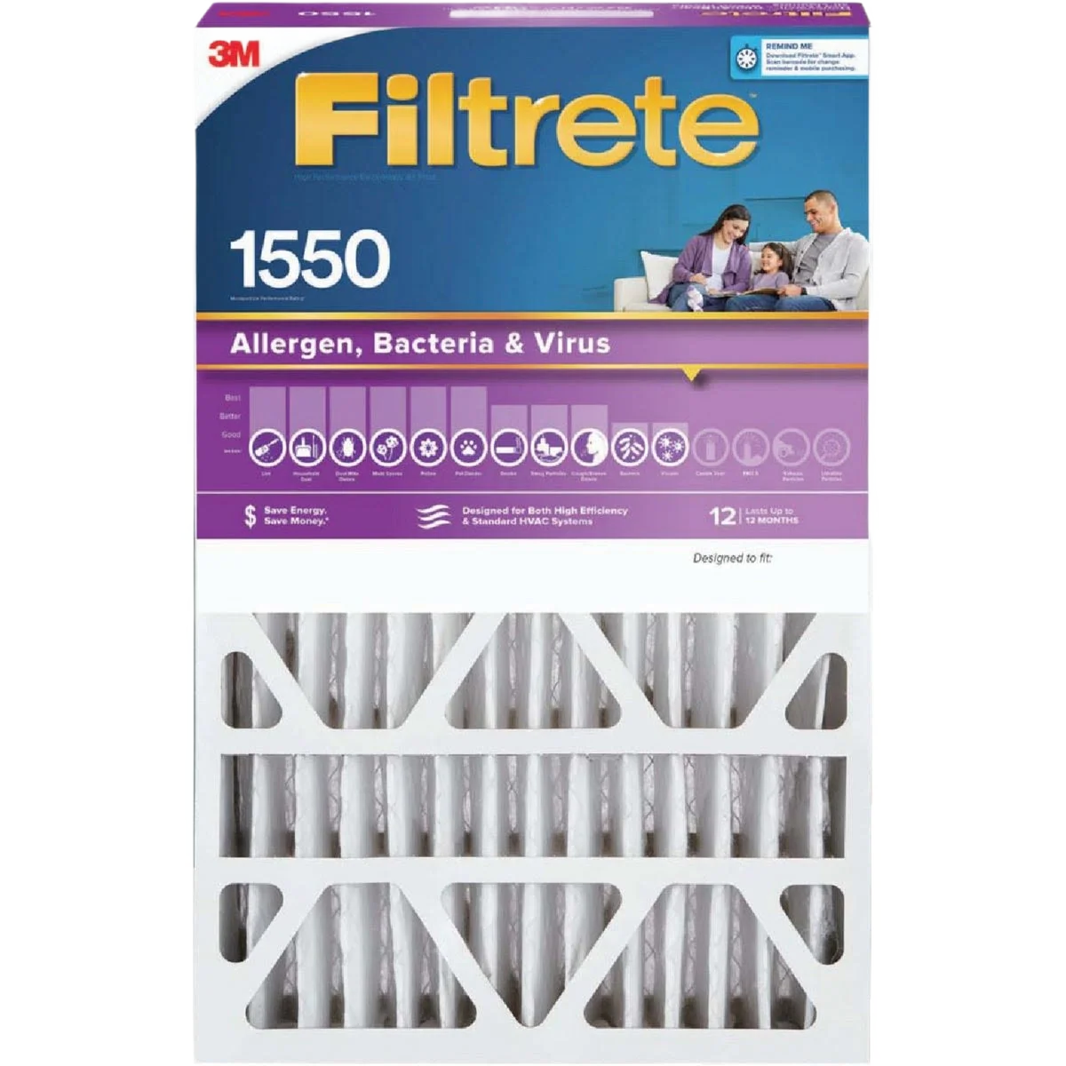 Casual Filtrete 20 x 25 x 5 Allergen Bacteria Virus Furnace Filter Genuine
