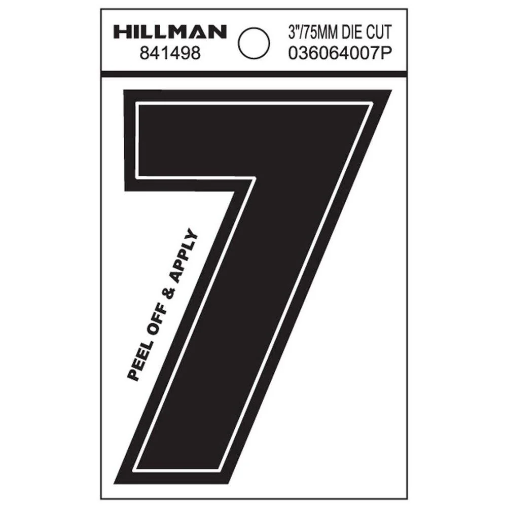 Trusted Hillman 3-In. Adhesive Black House Number 7 Top-Quality