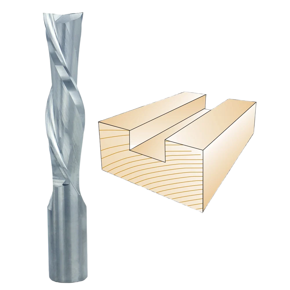 Solid Whiteside Spiral Downcut Bit 3 4 in. SH x 3 4 in. CD x 3 in. CL Recyclable