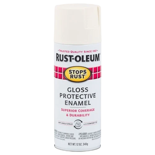 Contemporary Rust-Oleum Canvas White Gloss Protective Enamel Spray Paint 12 oz. Certified