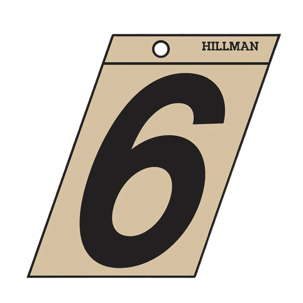 Trusted Hillman 3 in. Black Gold Mylar Sticker Number 6 Relaxed