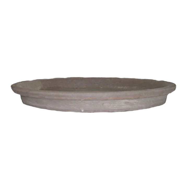 Clean Border Concepts Basalt Chocolate Marbled Clay Waterproof Saucer 7 in. Traditional