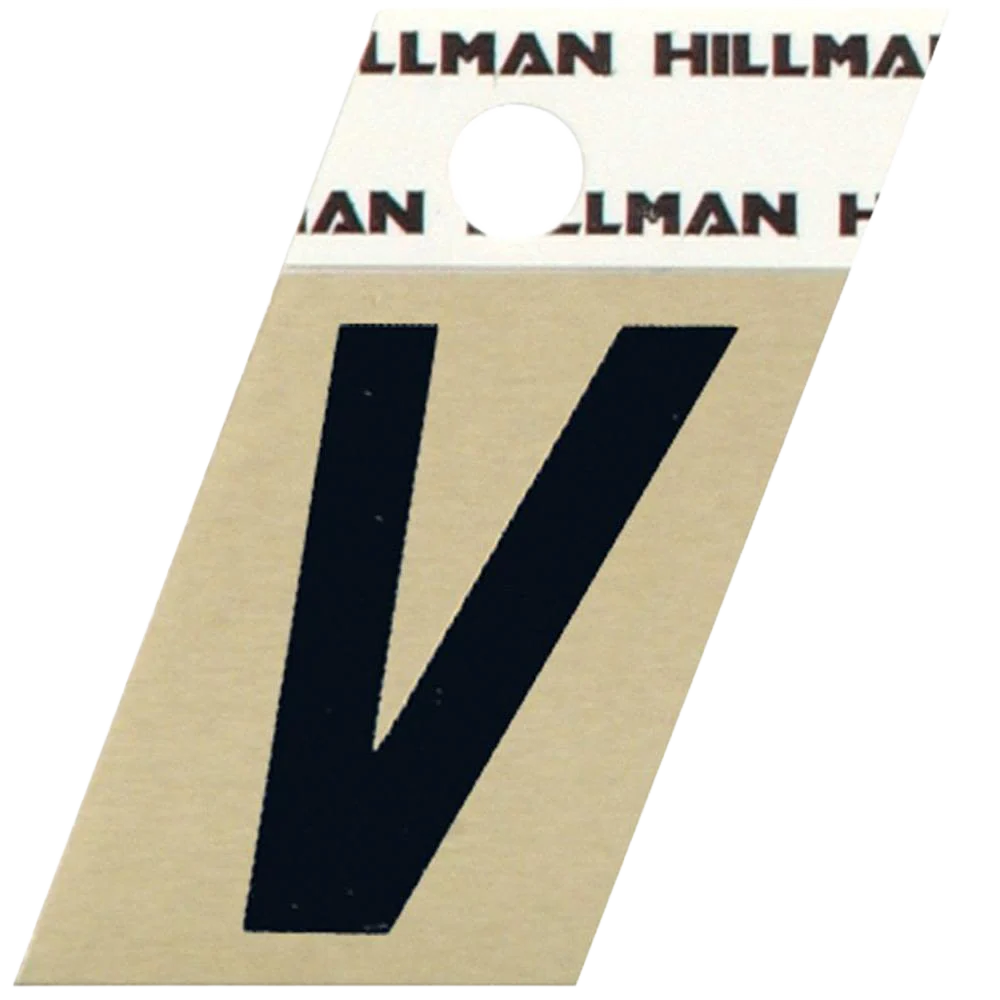 Casual Hillman 1-1 2 in. Black Gold Aluminum Angle Cut Sticker Letter V Outstanding