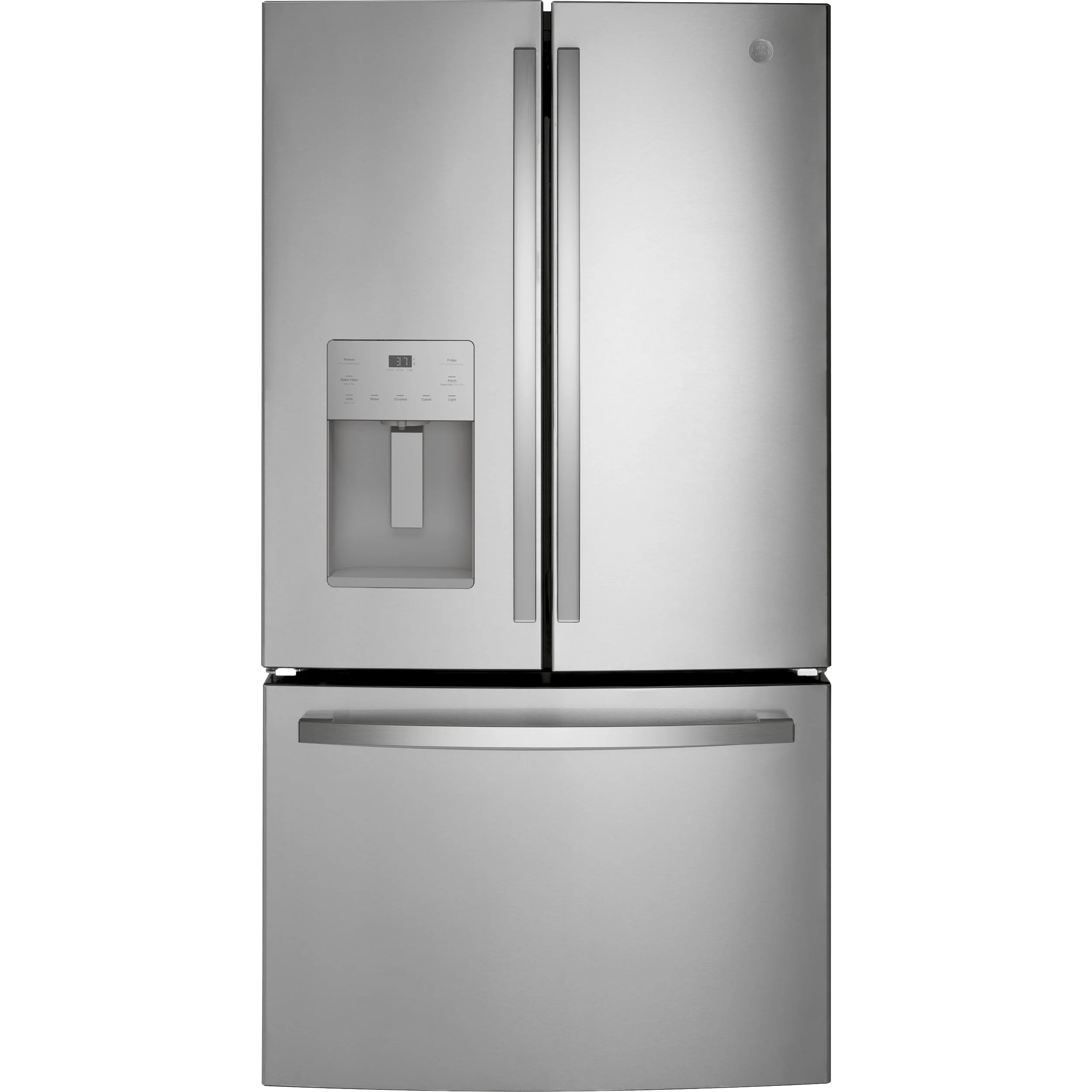 Versatile GE® ENERGY STAR® 20.6 Cu. Ft. Fingerprint Resistant Counter-Depth French-Door Refrigerator Certified