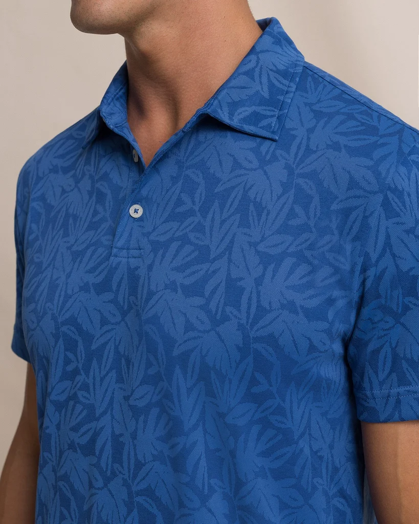 Clean Island Fronds Jacquard Polo Professional