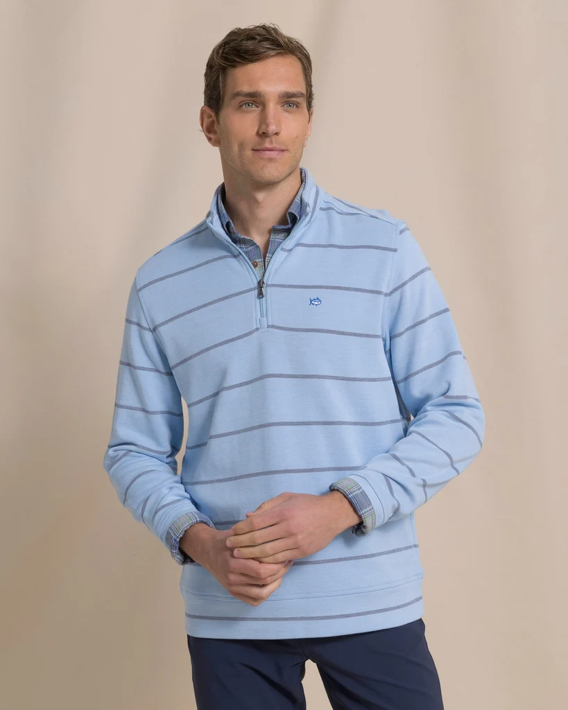 Durable Sandy Cove Pique Stripe Quarter Zip Original