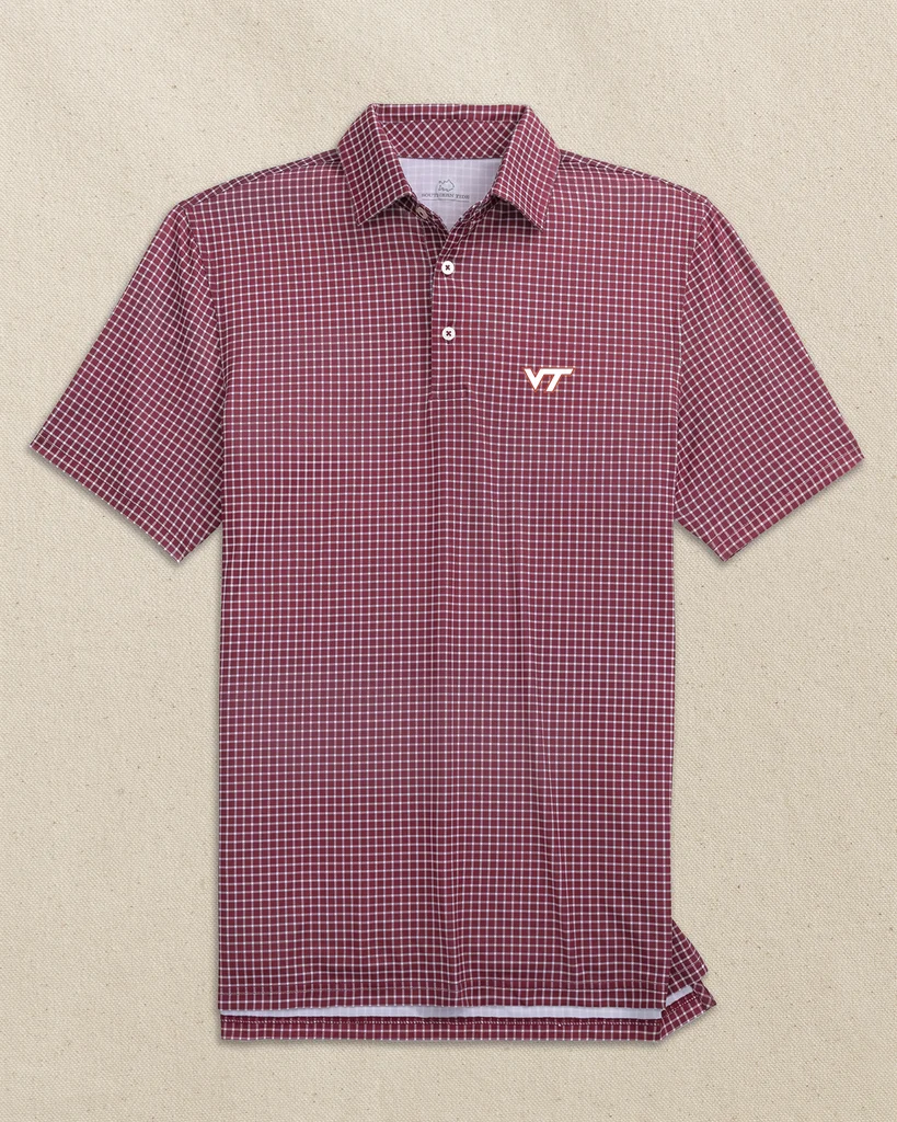 Certified Virginia Tech Hokies Driver Dunes Edge Plaid Polo Refined