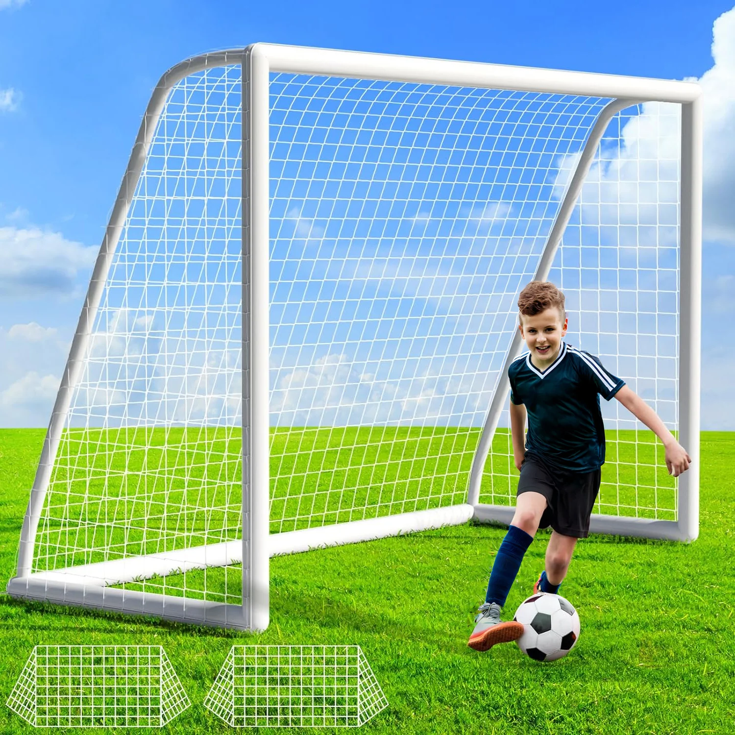 Clean 10x6.5FT Backyard Soccer Goal Set Youth Soccer Goal with Rainproof UPVC Frame for Kids and Adults10x6.5FT Backyard Soccer Goal Set Youth Soccer Goal with Rainproof UPVC Frame for Kids and Adults Efficient
