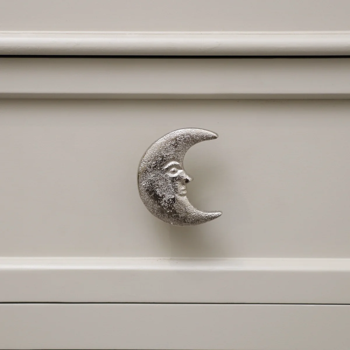 Trendy Shiny Silver Moon Drawer Knob Certified