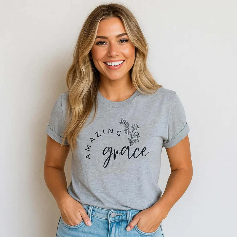 Detailed Grace T-shirt - Embrace the Spirit of Grace and Comfort Clean