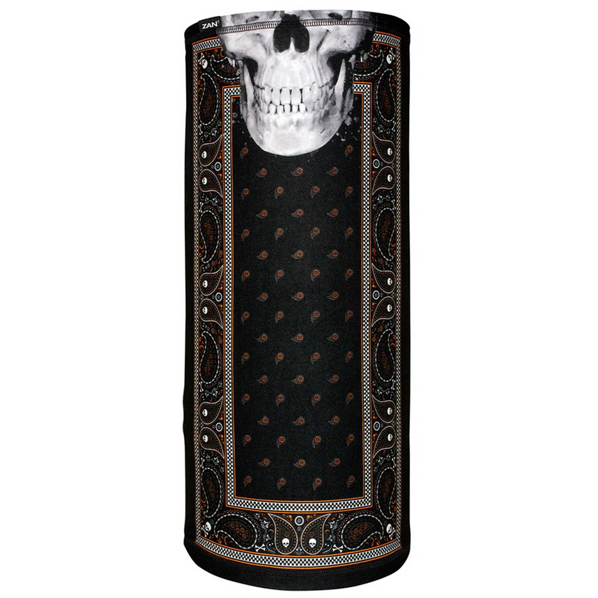 Crafted ZanHeadgear TL197 Motley Tube SportFlex Series Black Orange Classic Bandana Fine