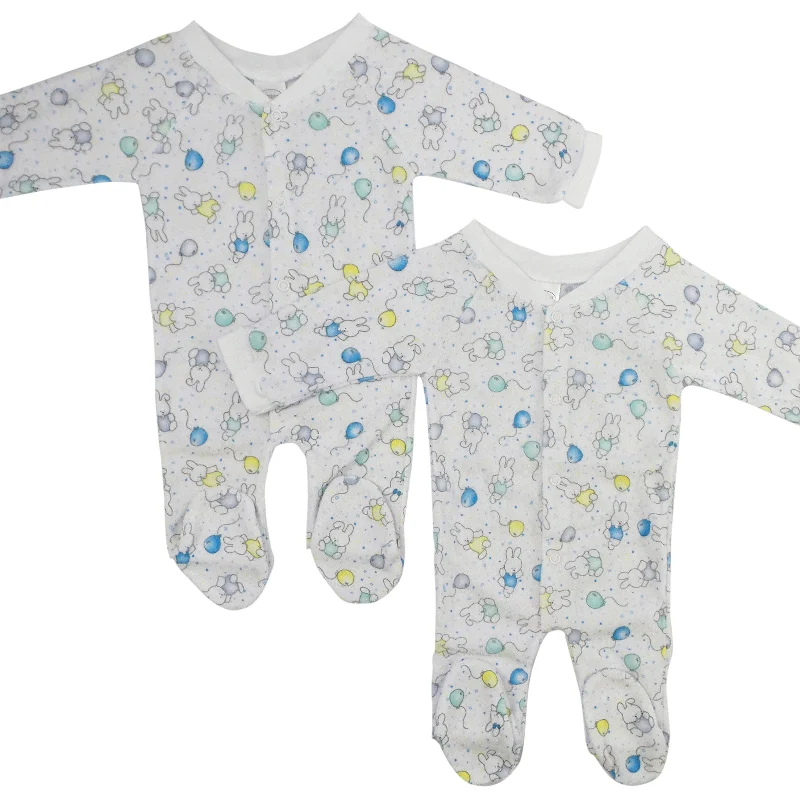 Casual Baby Printed Footed Sleepers Two-Piece Set Excellent