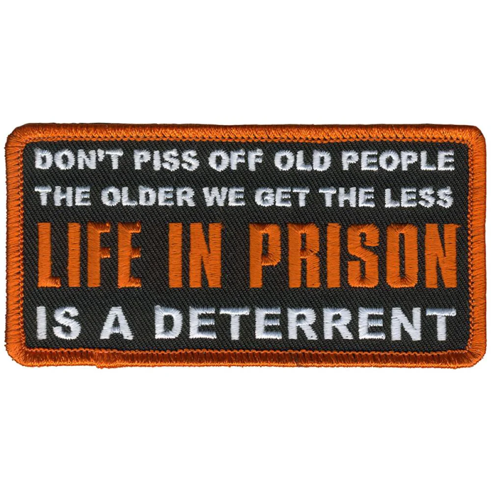 Breathable Hot Leathers PPL9790 Do Not Piss Off Old People 4 x 2 Patch User-Friendly