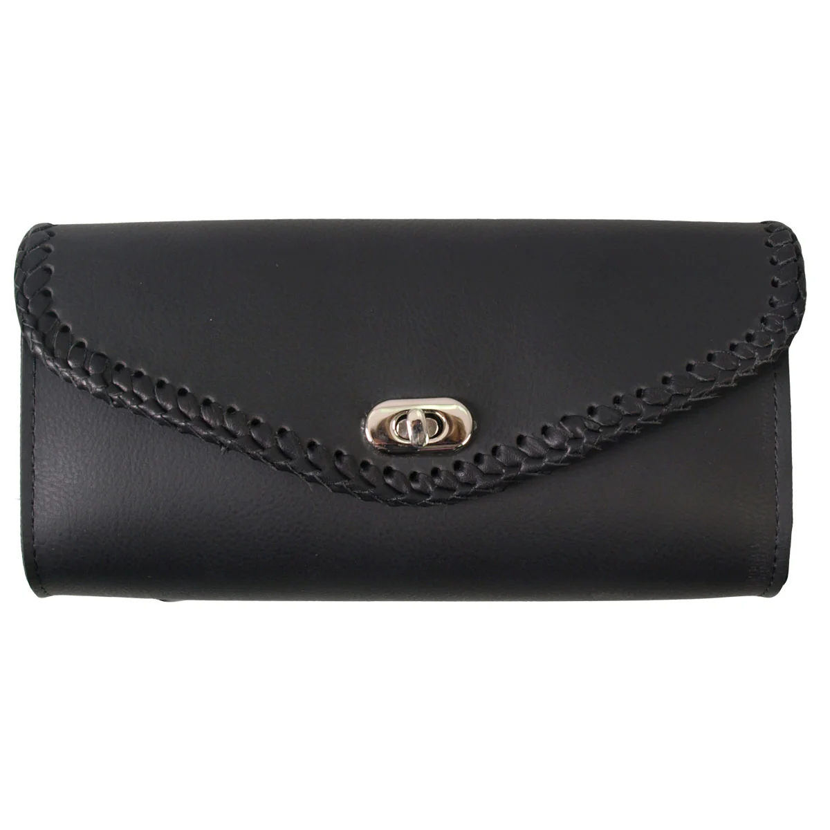 Trusted Hot Leathers WDA1003 PVC Medium Windshield Bag with Laced Detail 10X5X3 Detailed