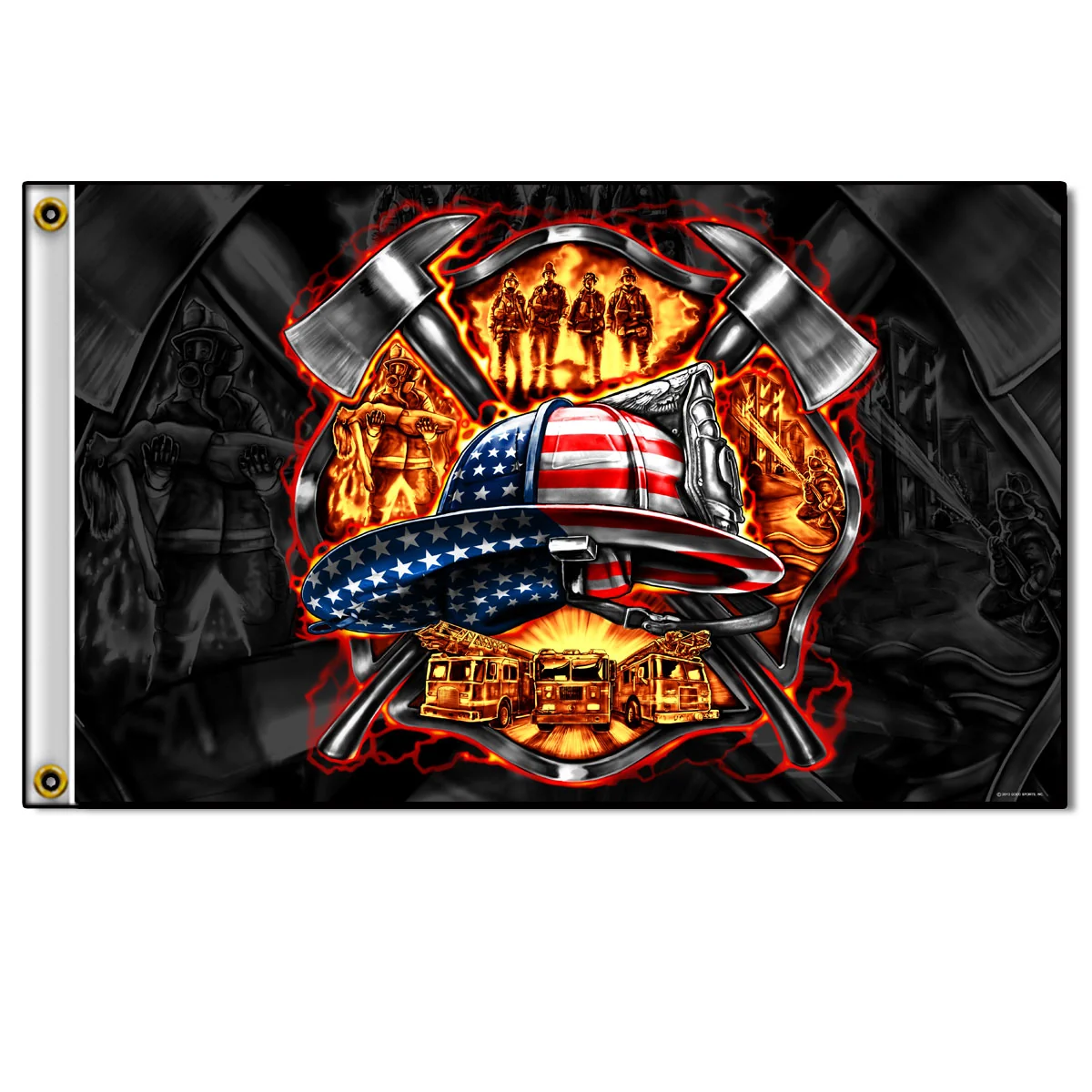 Certified Hot Leathers FGA1056 Fire Fighter Flag Next-Generation