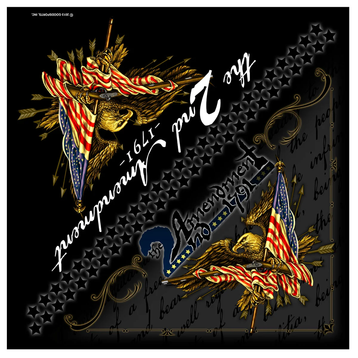 Trendy Hot Leathers BAB1067 2nd Amendment Bandana Healthy