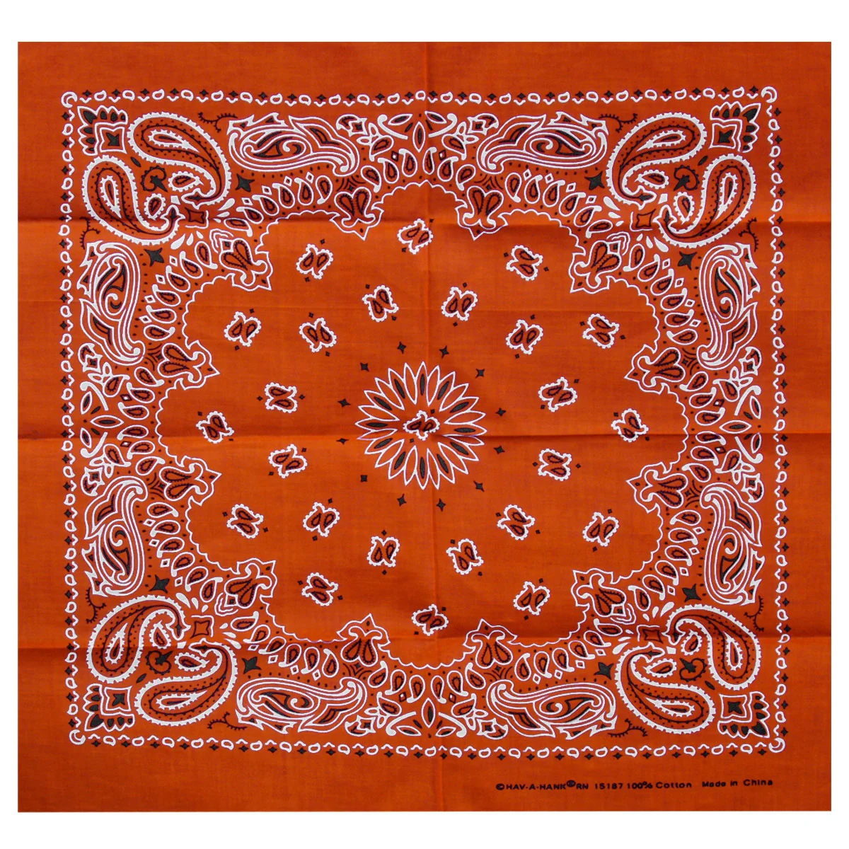 Unique Hot Leathers BAP1010 Classic Orange Paisley Bandana Superior