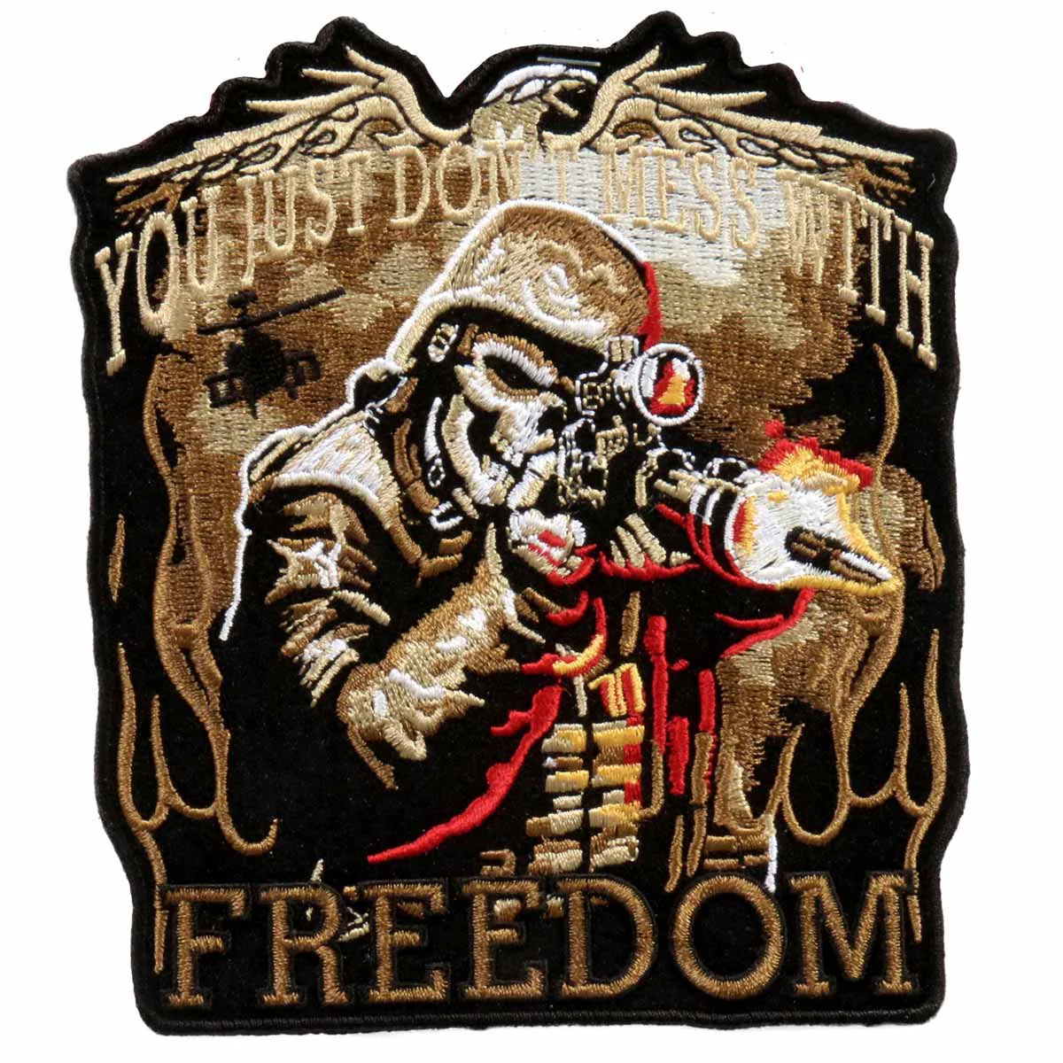 Sustainable Hot Leathers 5 x 6 Skull Soldier Patch PPA6365 Crafted