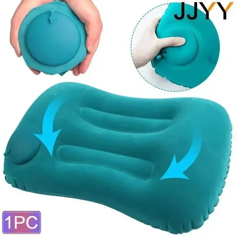 Authentic Almohada de viaje inflable para avión coche plegable tipo prensa para cama y cuello Crafted