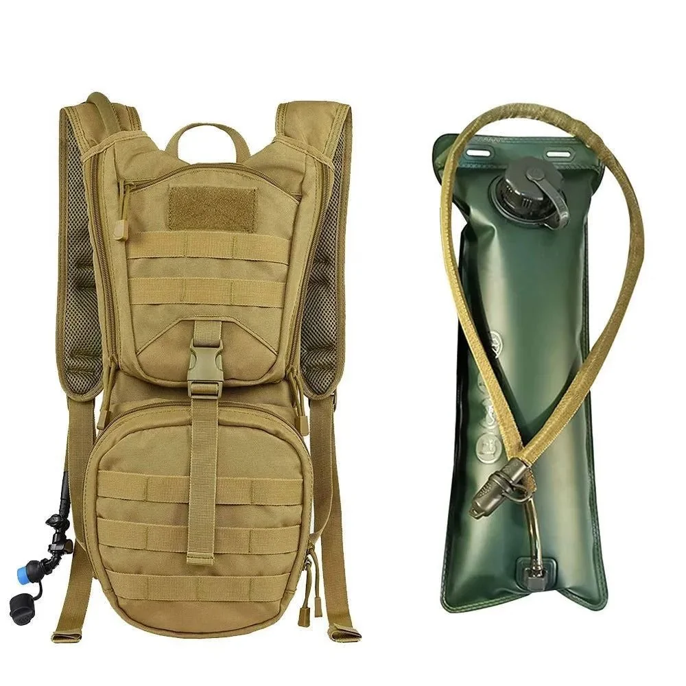 Trendy Mochila de hidratación militar táctica Molle 2 en 1 con depósito de agua - Bolsa de almacenamiento de agua para ciclismo al aire libre y montañismo Verified