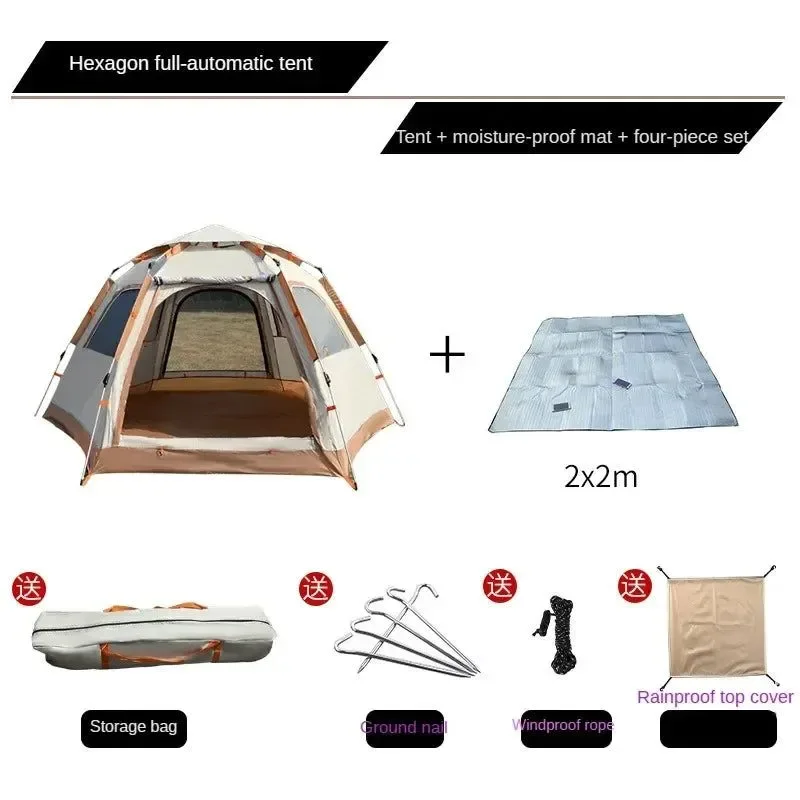Detailed Tienda de campaña hexagonal impermeable totalmente automática Clean