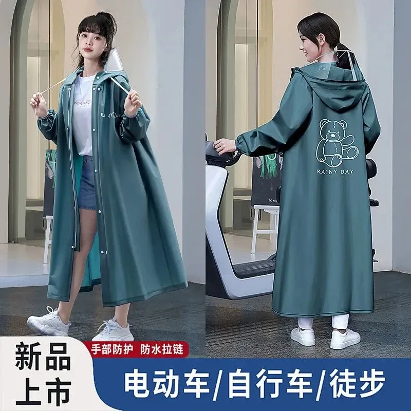 Detailed Poncho impermeable portátil para mujer - Impermeable de una pieza grueso y no desechable para vehículos eléctricos Traditional