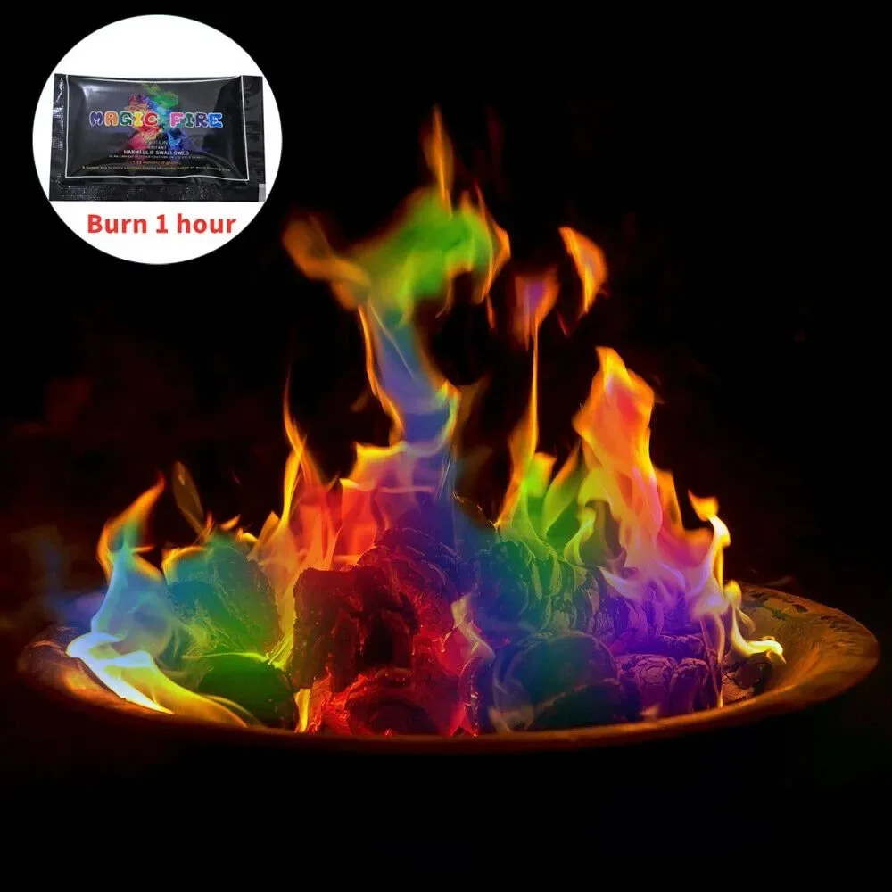 Sophisticated Polvo de llama de colores bolsitas mágicas de color fuego para fogatas chimeneas y aventuras al aire libre Professional