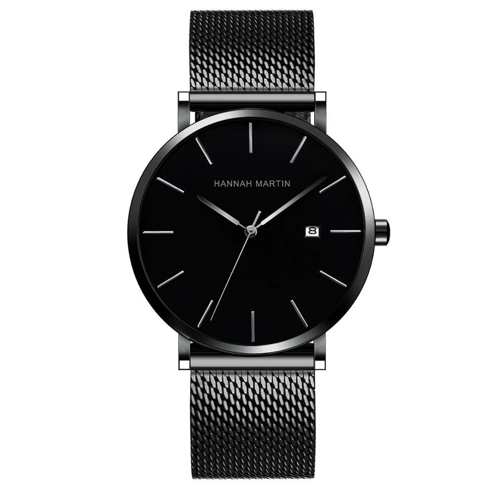 Verified Albert Nero Reloj clásico de caballero con correa milanesa Optimized