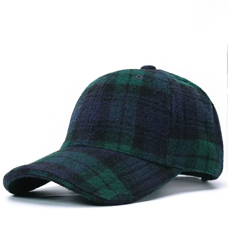 Verified Gorra de béisbol de lana a cuadros Responsible