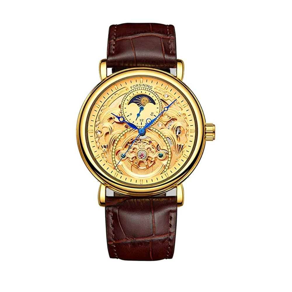 Durable Alberto Calendario Reloj mecánico esqueleto Effective