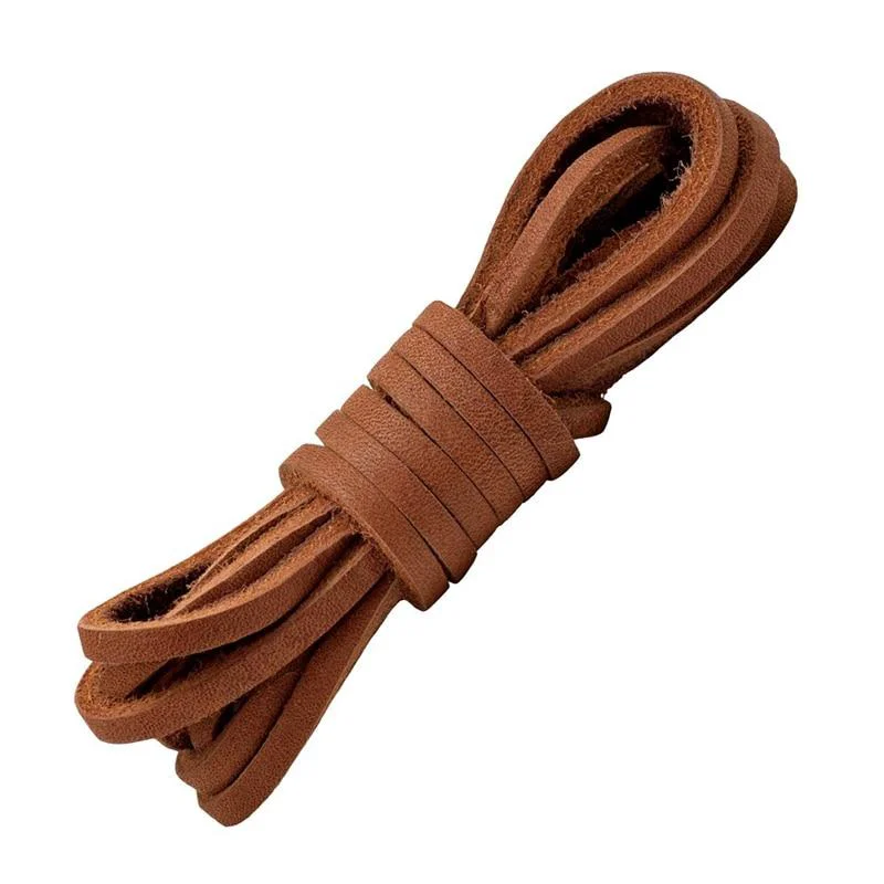 Sustainable 1 Par de Cordones Planos de Cuero de 24 a 63 pulgadas Minimalist