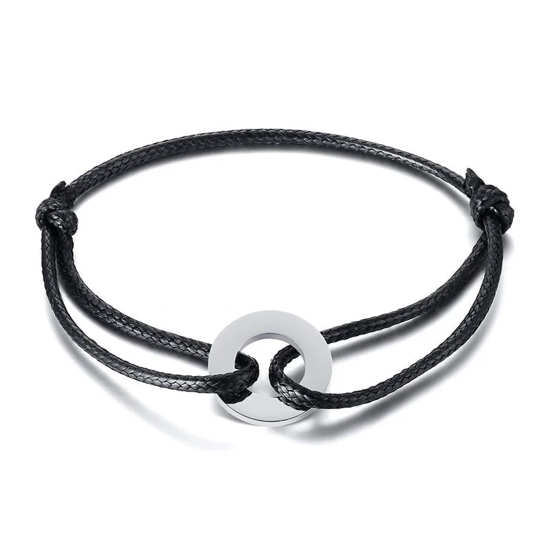 Comfortable Círculo Minimalista Pulsera de cuerda Tobillera Certified