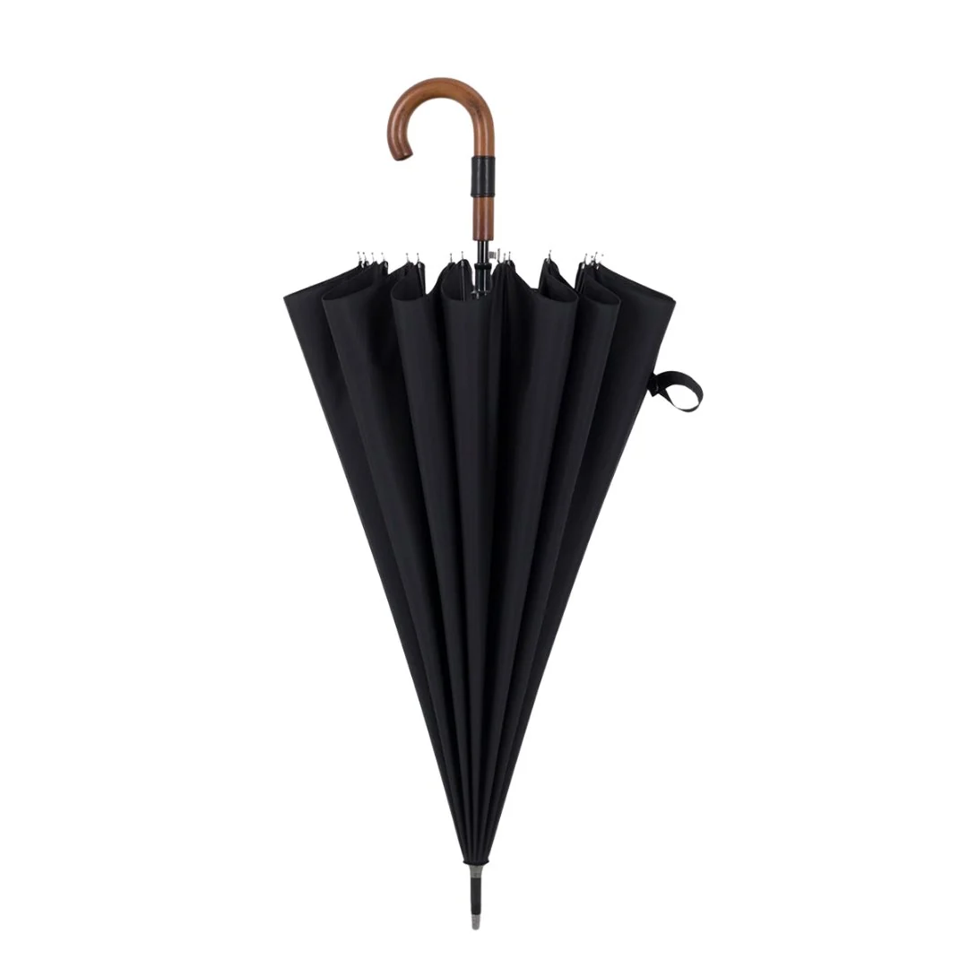 Certified Paraguas Premium grande de 120 cm con mango de madera Stylish