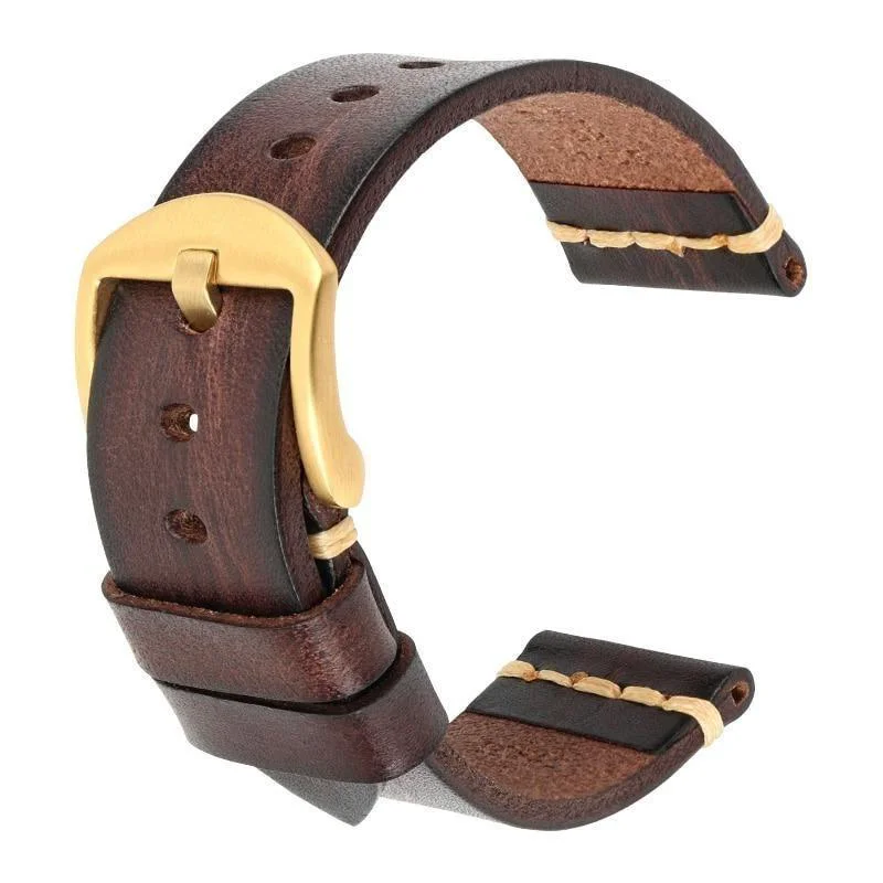 Casual Gaston Correa de reloj de piel de becerro curtida con hebilla hebijón dorada Fast