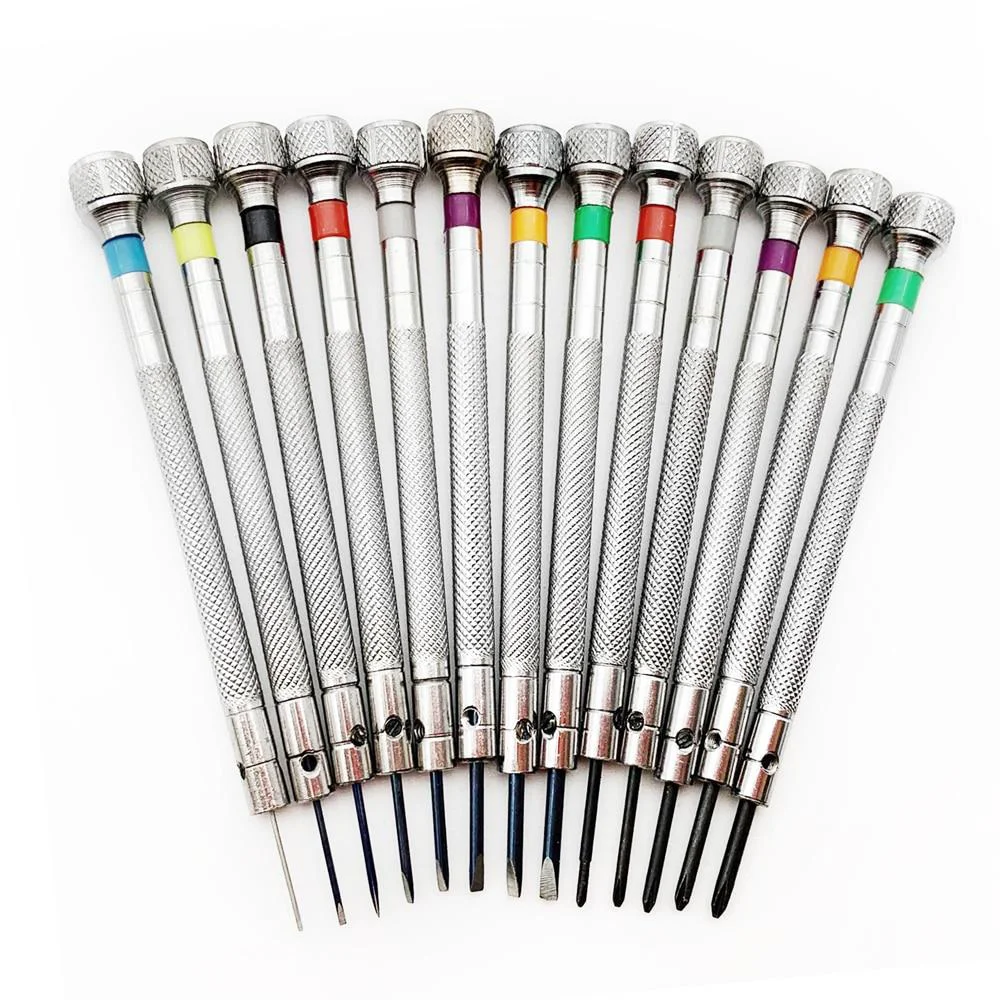 Certified Juego de 13 destornilladores planos para reparación de relojes 0.6mm-2.0mm Pure