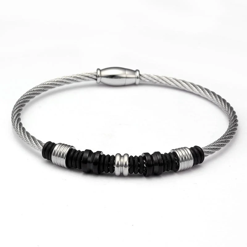 User-Friendly Anders Pulsera de acero inoxidable Charm Rope Lightweight