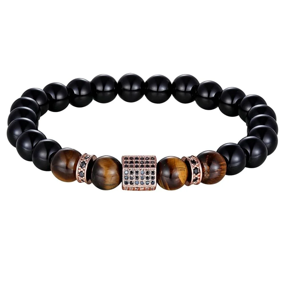 Trendy Douwe Fiore Pulsera de circonitas y ónix Powerful