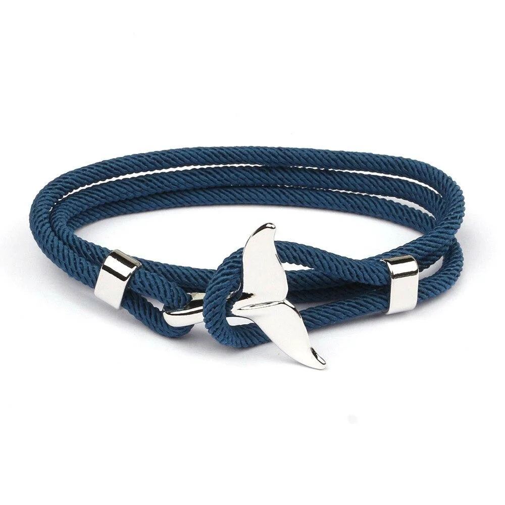 Top-Quality Pulsera de plata con cuerda de cola de ballena Exclusive