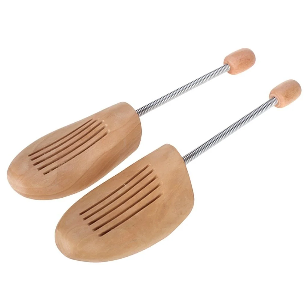 Carefully Designed Zapatero elástico de madera marrón claro 1 par Clean