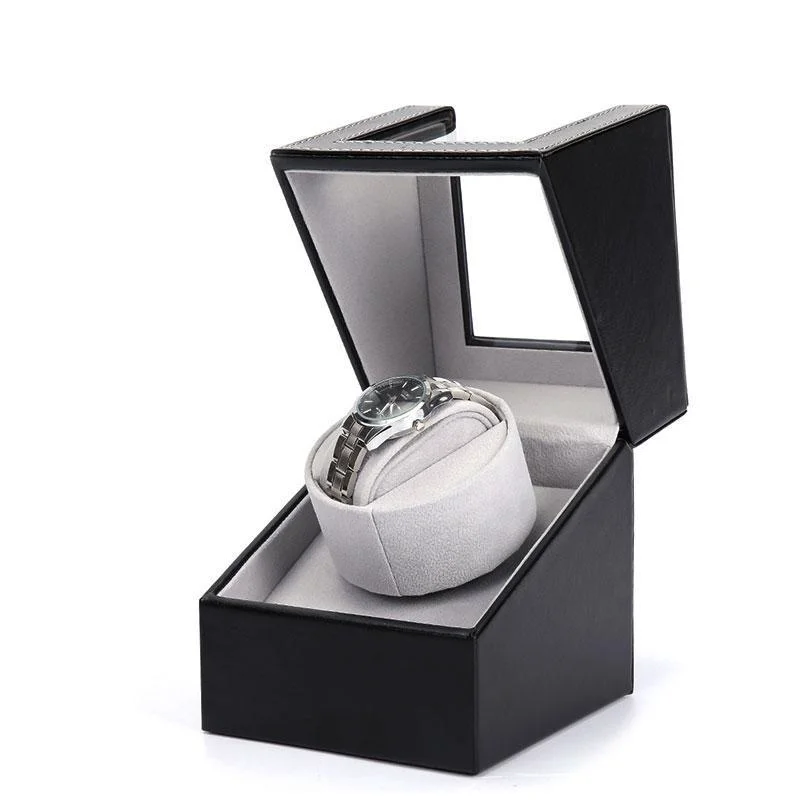 Authentic Hans Reloj mecánico de cuero negro Organic