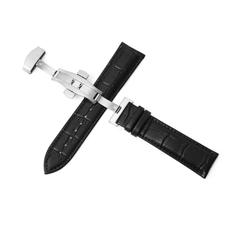Clean Bormio Correa de reloj clásica de piel vegana con cierre desplegable de pulsador Durable
