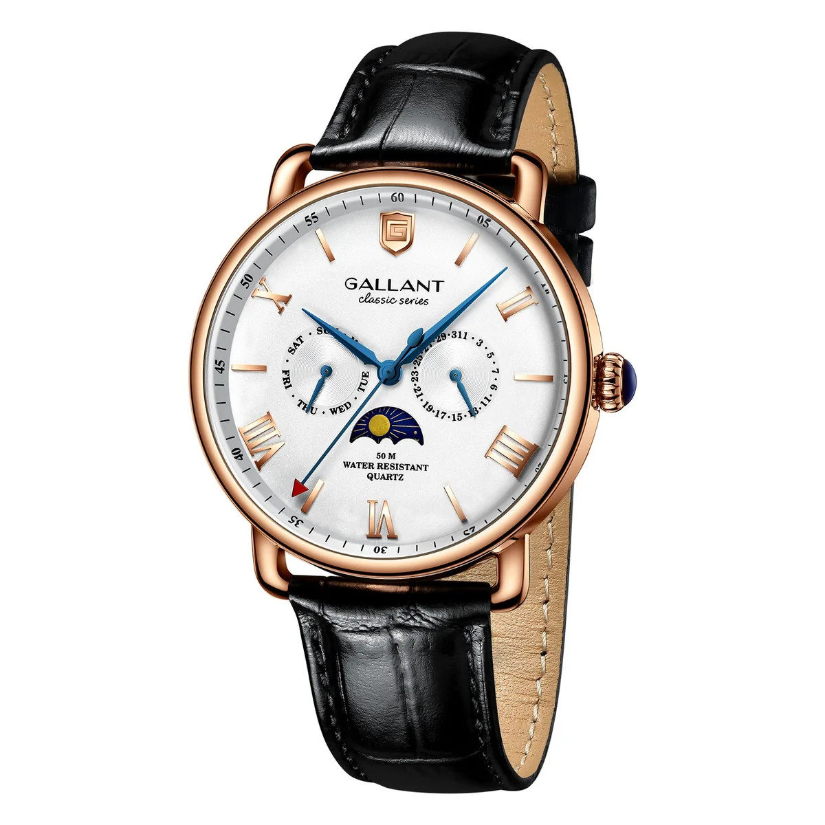 User-Friendly Hubert Reloj clásico con fases de la luna Trusted