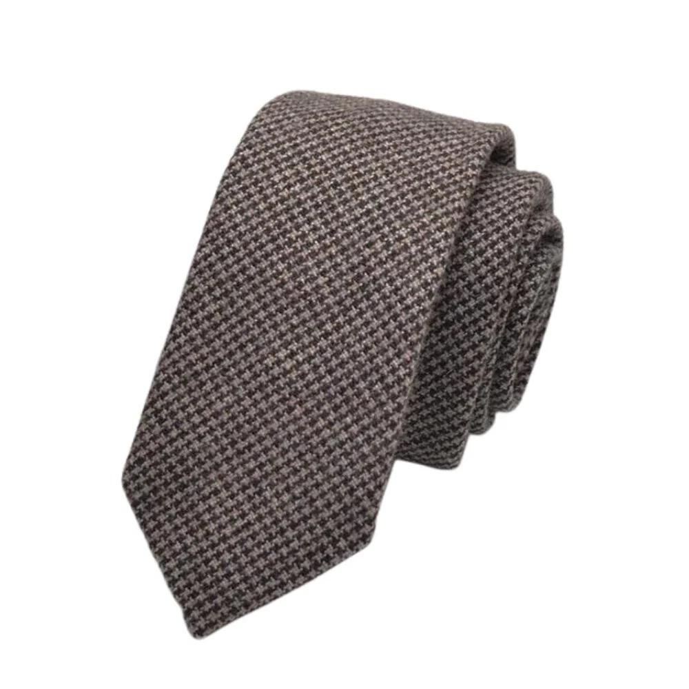 Traditional Houndstooth Wool Tie Premium Material