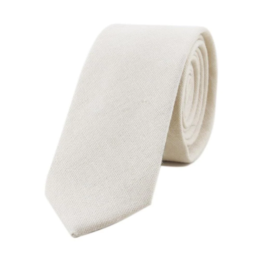 Versatile Textured Solid Linen Slim Tie Minimalist