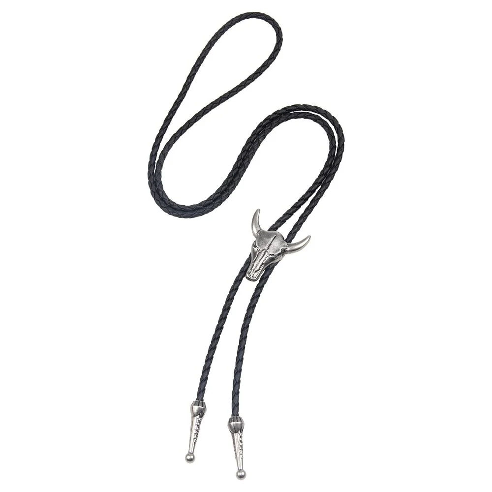 Versatile Corbata de bolo con cabeza de calavera de toro Clean