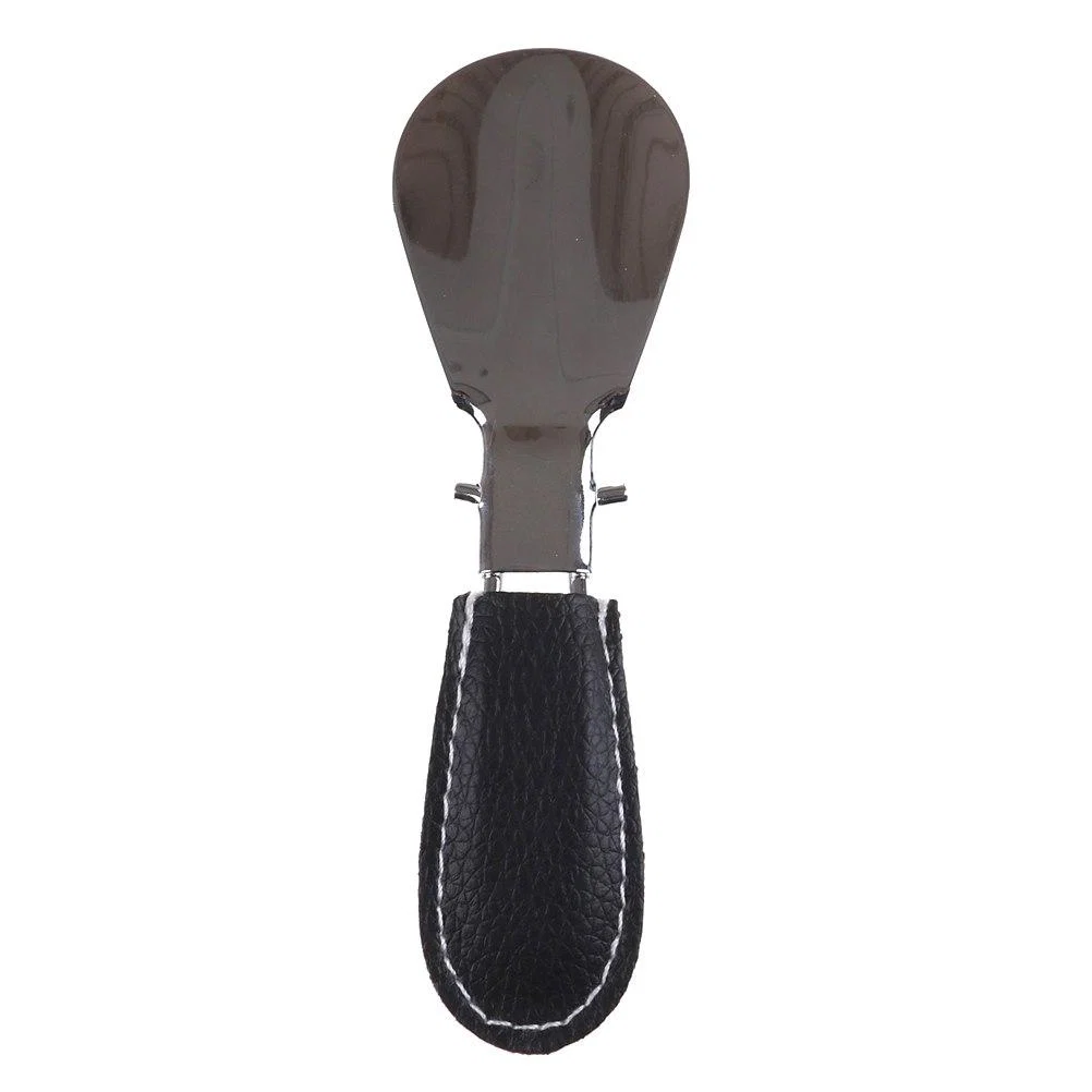 Sophisticated Calzador plegable de metal Tavel con mango de cuero Trusted