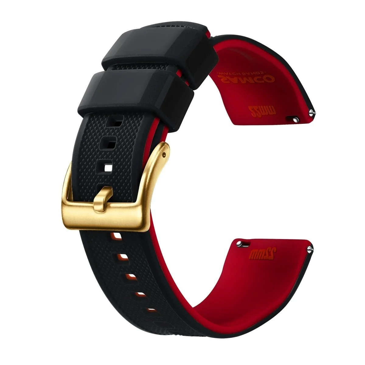 Traditional Rafael Correa de silicona para reloj Tropic con hebilla hebijón dorada Sustainable