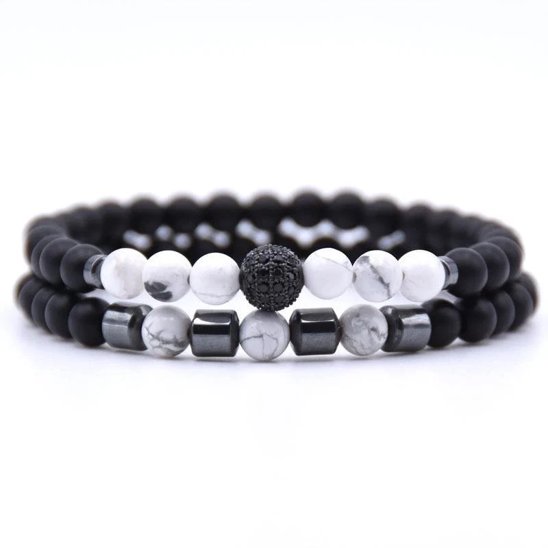 Stylish Robson Pulsera de cuentas de piedra natural World-Class